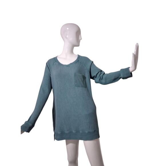 Soft Surroundings Womens size XL Waffle Knit Pocket Crewneck Casual Alternative - Picture 1 of 13